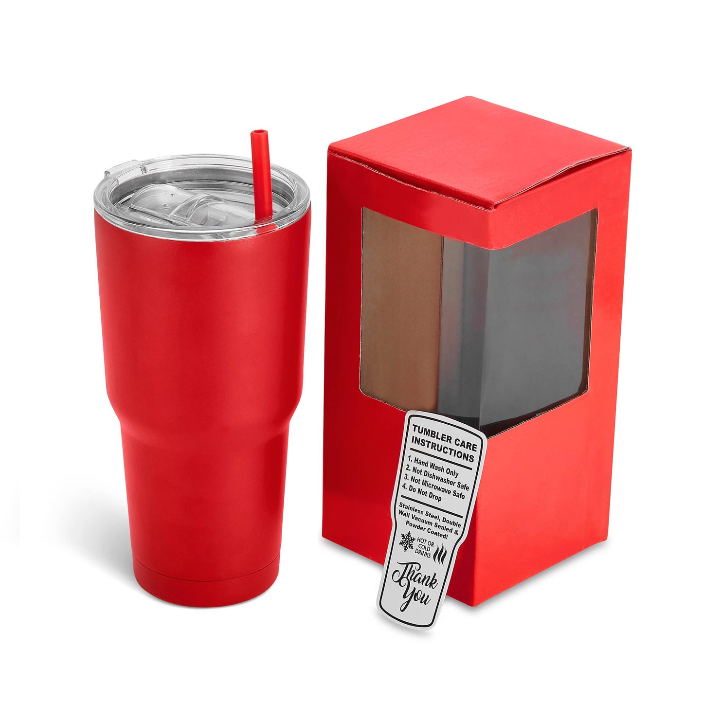 Makerflo 30 oz Powder Coated Tumbler, Handle Sold Separately: White / Singles