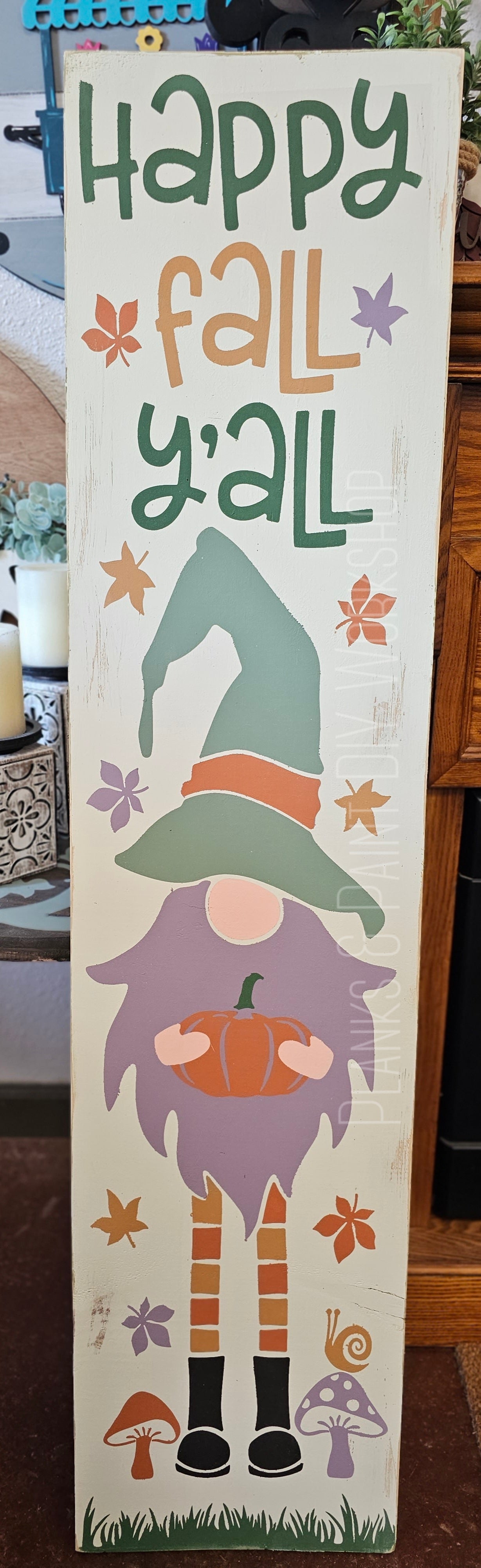 Happy Fall Y'll Gnome Porch Leaner HFG495