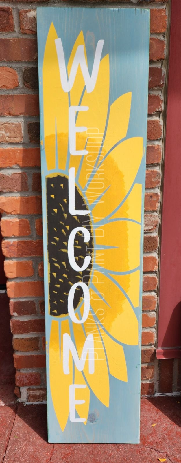 Welcome Sunflower Porch Leaner