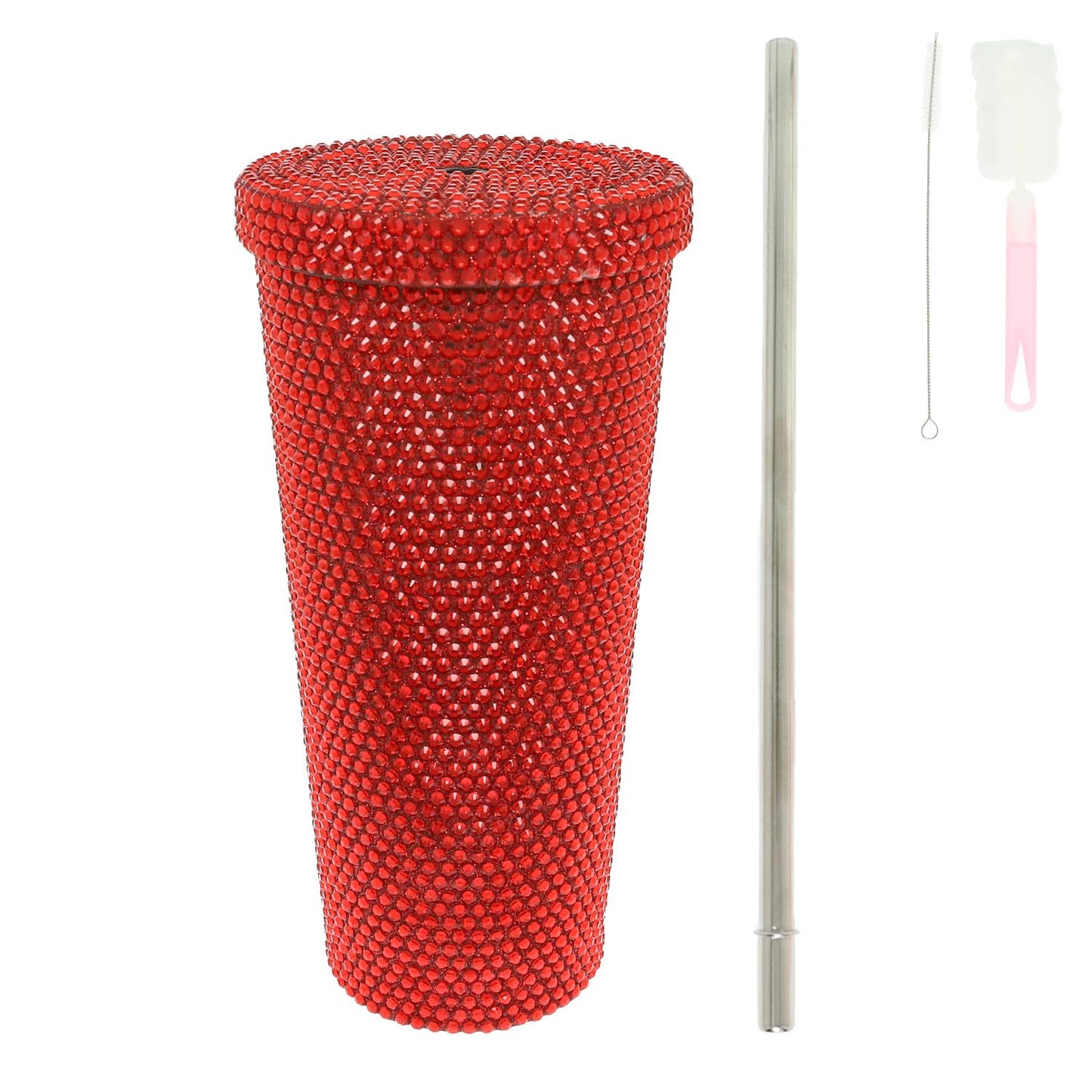Rhinestone Encrusted Stainless Steel Tumbler : Black