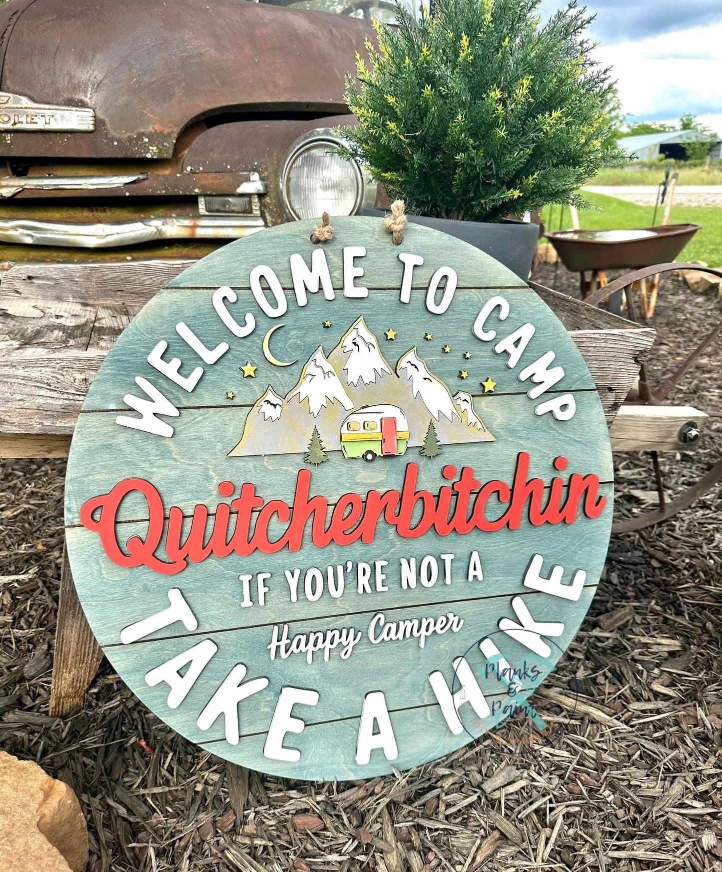 Welcome to Camp Quityourbitchin Door Hanger