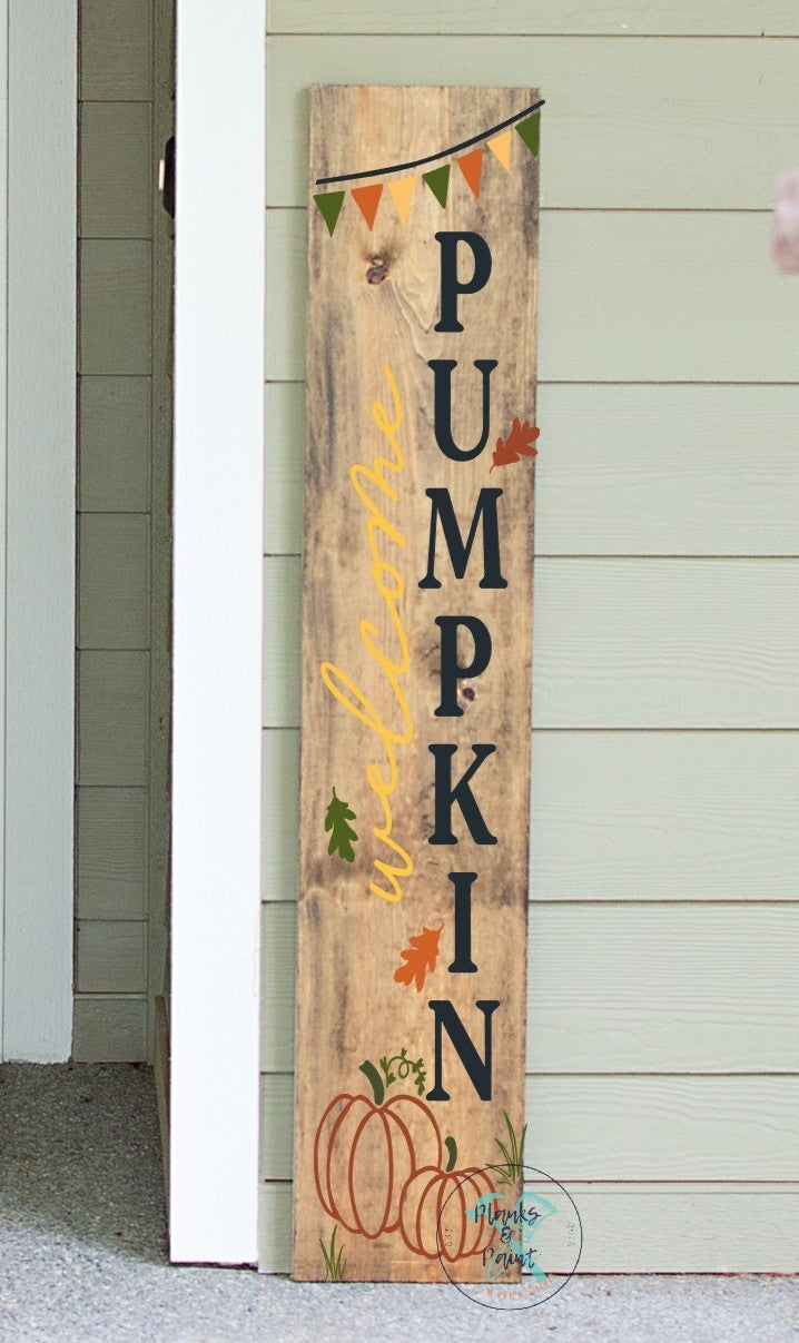 Welcome Pumpkin Porch Leaner
