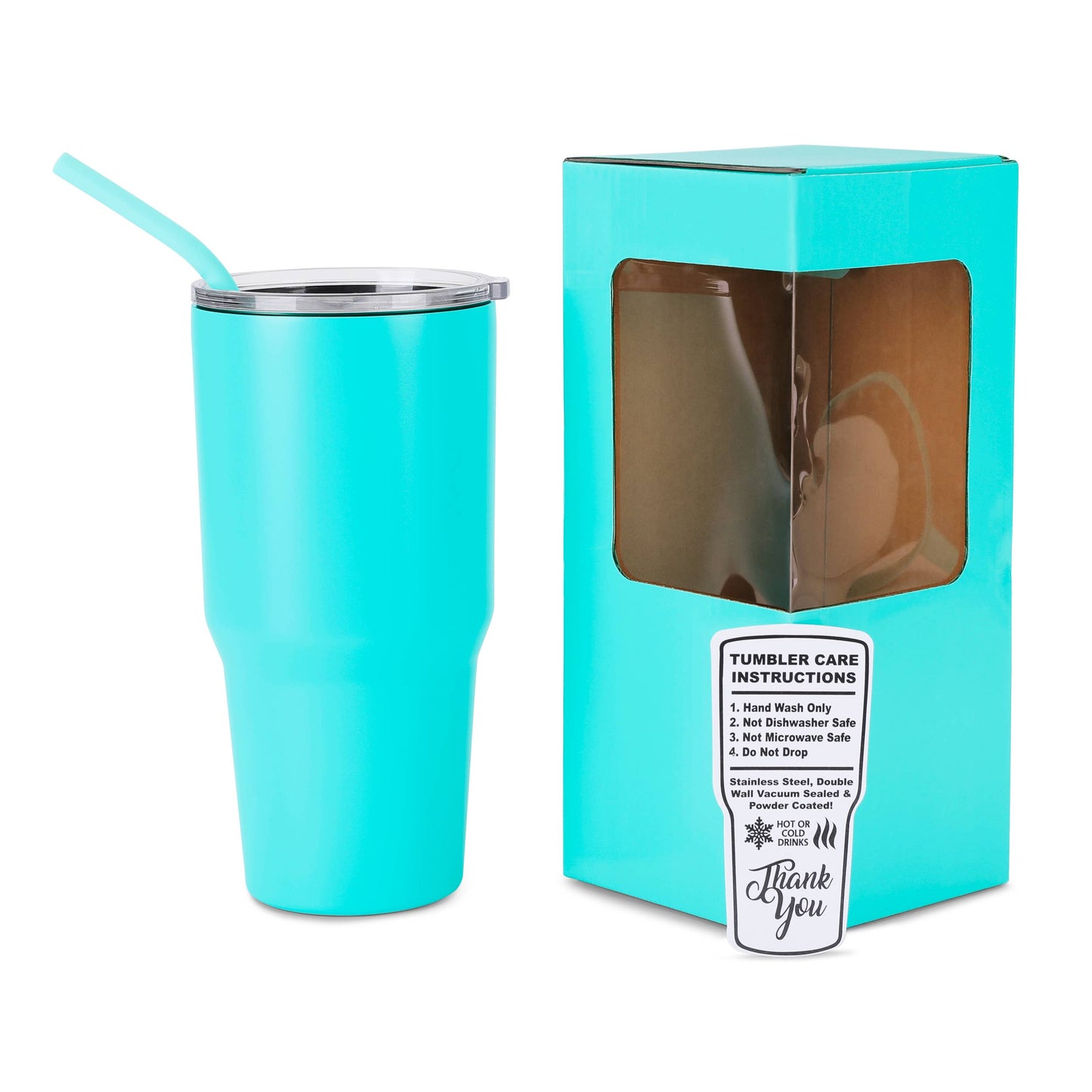 Makerflo 30 oz Powder Coated Tumbler, Handle Sold Separately: White / Singles