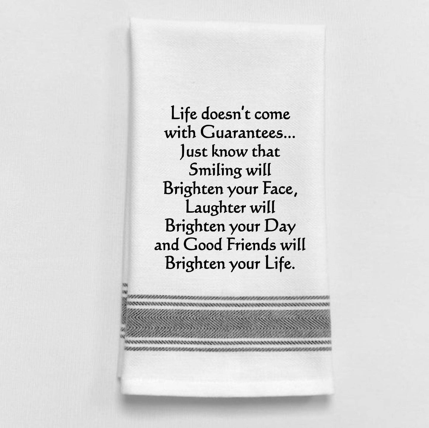 Wild Hare Designs - BB-L-44 Life doesn't come with guarantees...: White - Black Lined Trim