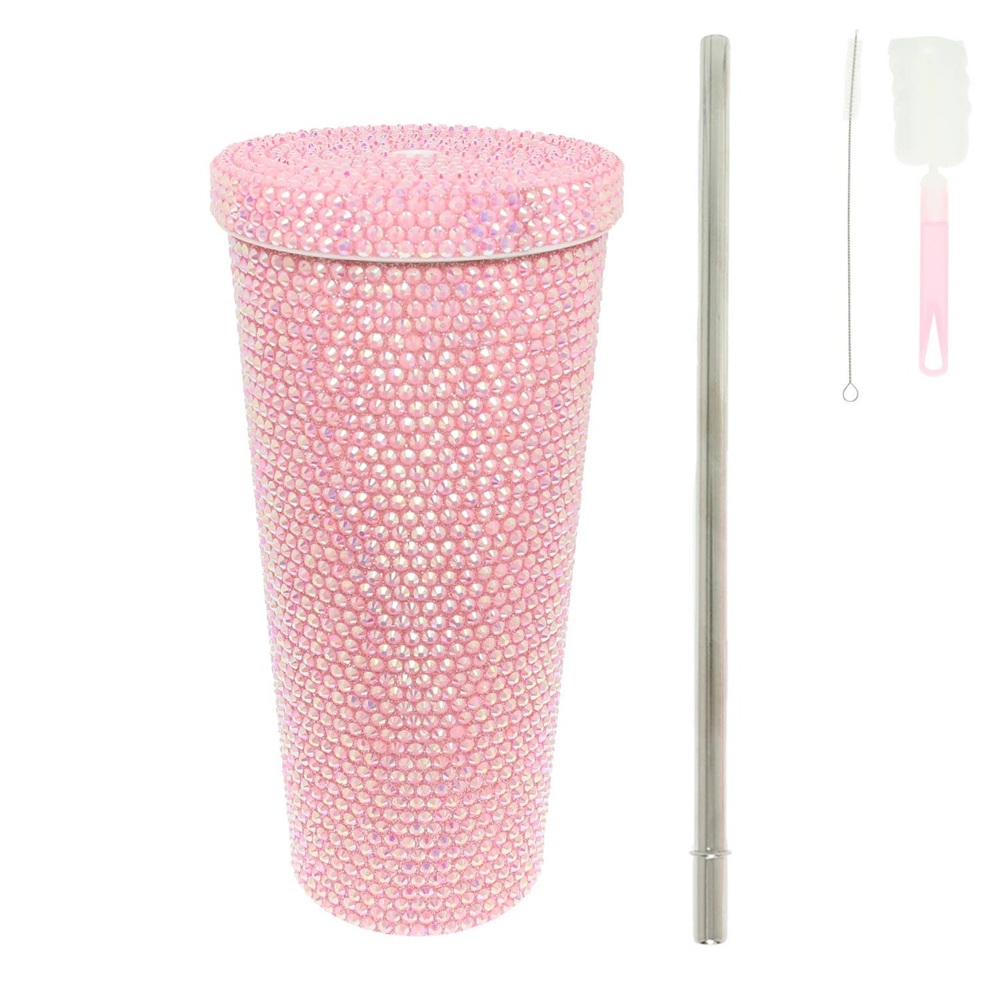 Rhinestone Encrusted Stainless Steel Tumbler : Gold