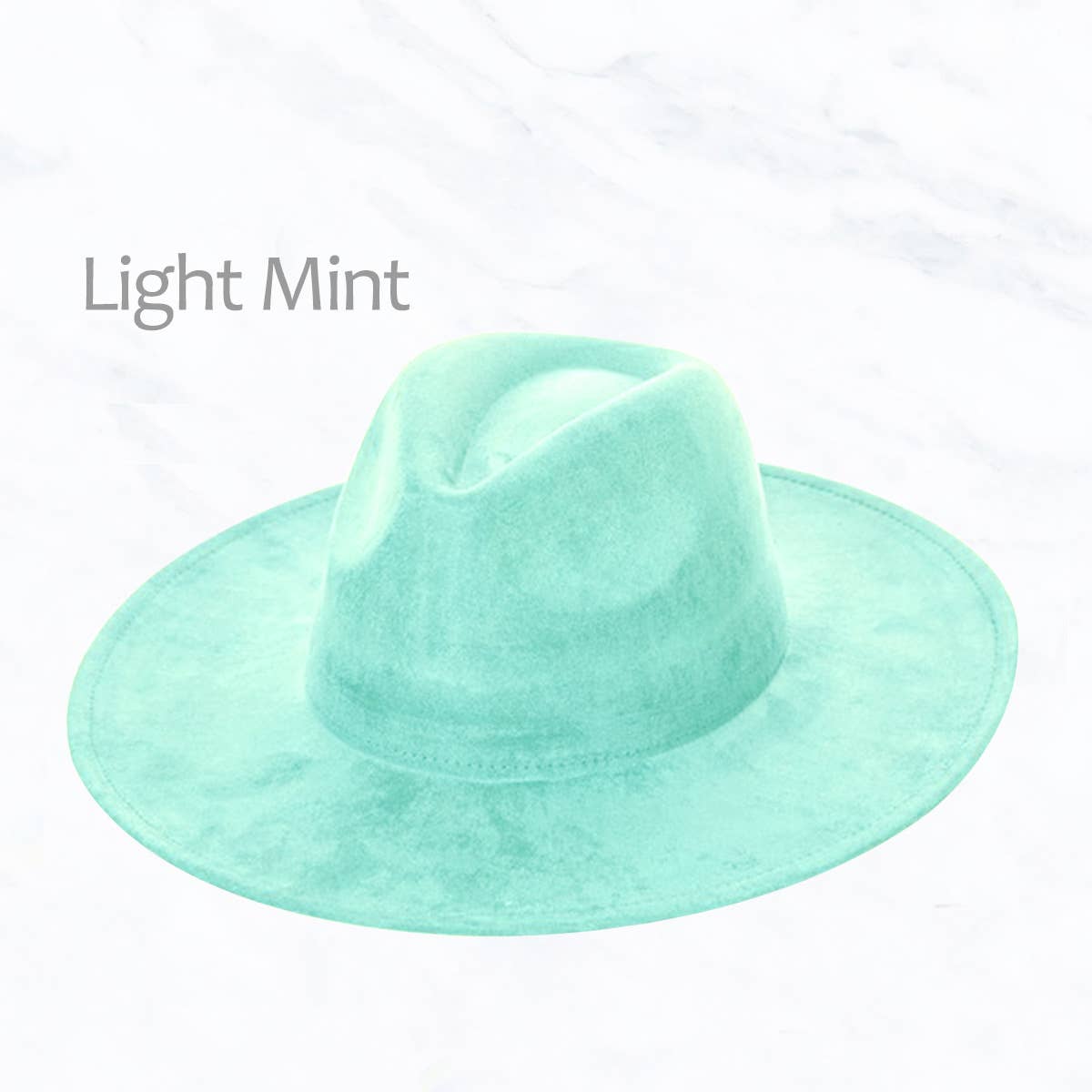 Suzie Q USA - Suede Large Eaves Peach Top Fedora Hat: Pastel Pink