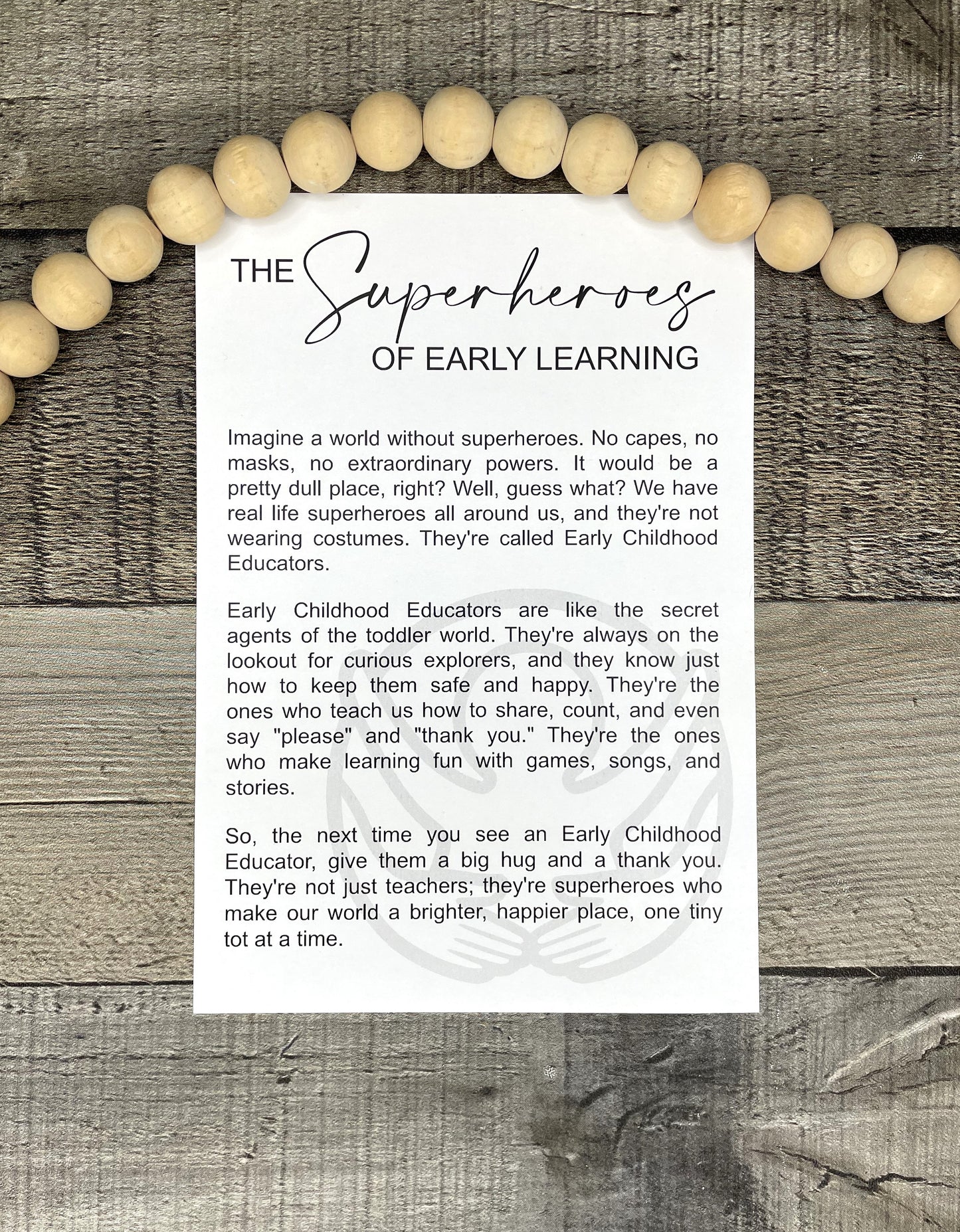 Super Heros of Early Learning - Early Childhood Educator Ornament