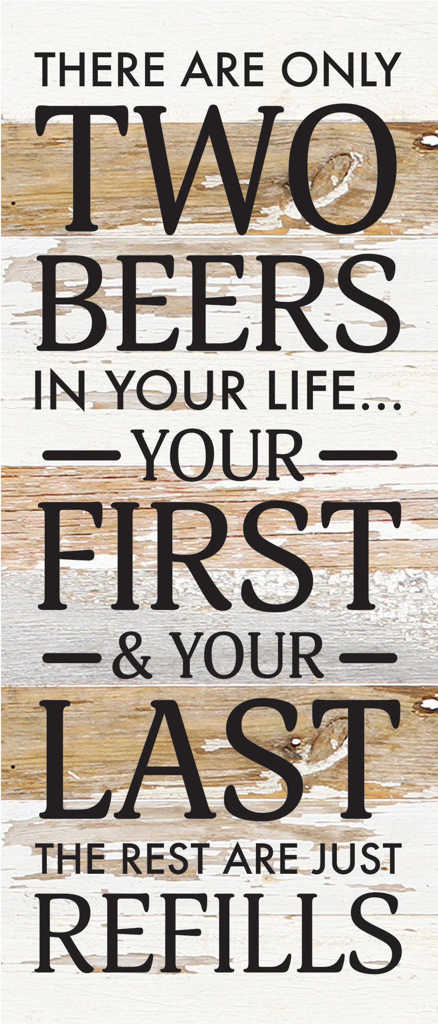 There are only two beers in your life... 6x14 Wood Sign: ES - Espresso Brown with Cream Print