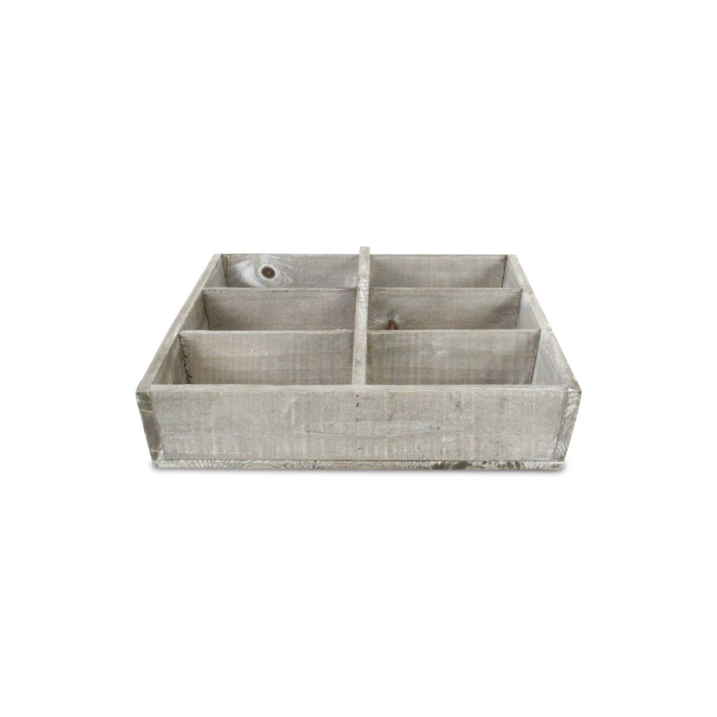 Cheungs Home Decor - Loomstead 6 Slot Tapered Woody Caddy - Brown: Gray Wash