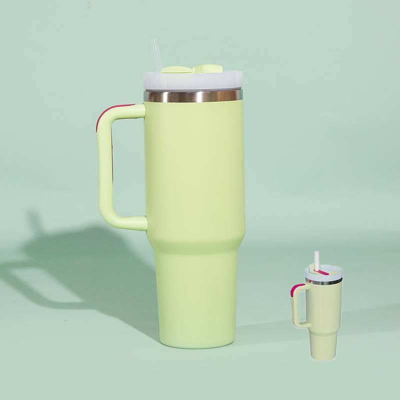 Suzie Q USA - 40 oz, Stainless Steel and Silicon Tumbler: Light Green