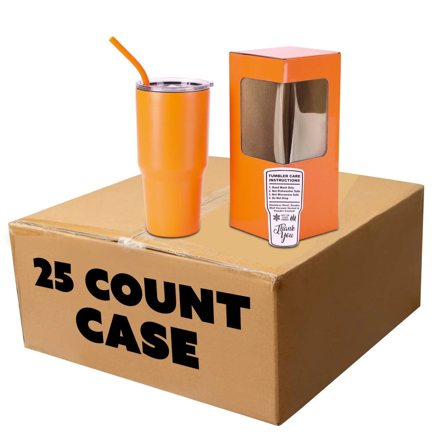 Makerflo 30 oz Powder Coated Tumbler, Handle Sold Separately: White / Singles