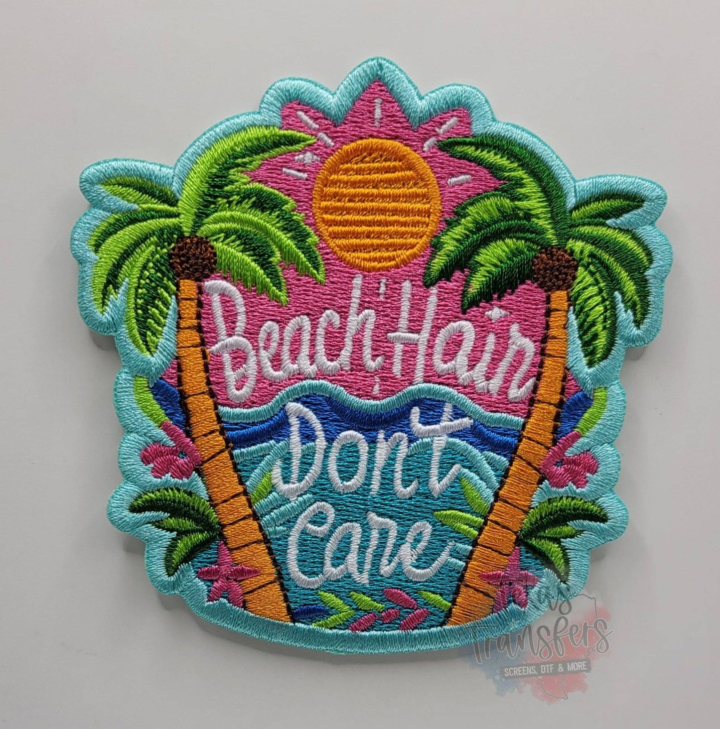 Beach Hair Don't Care Iron-On PATCH: Single Patch
