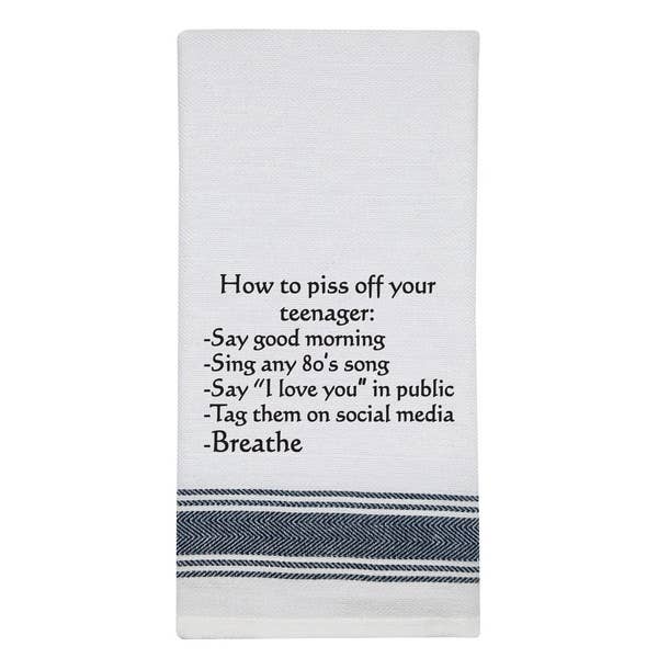 NEW BB-H-91 White Kitchen Towel "How to piss off..."