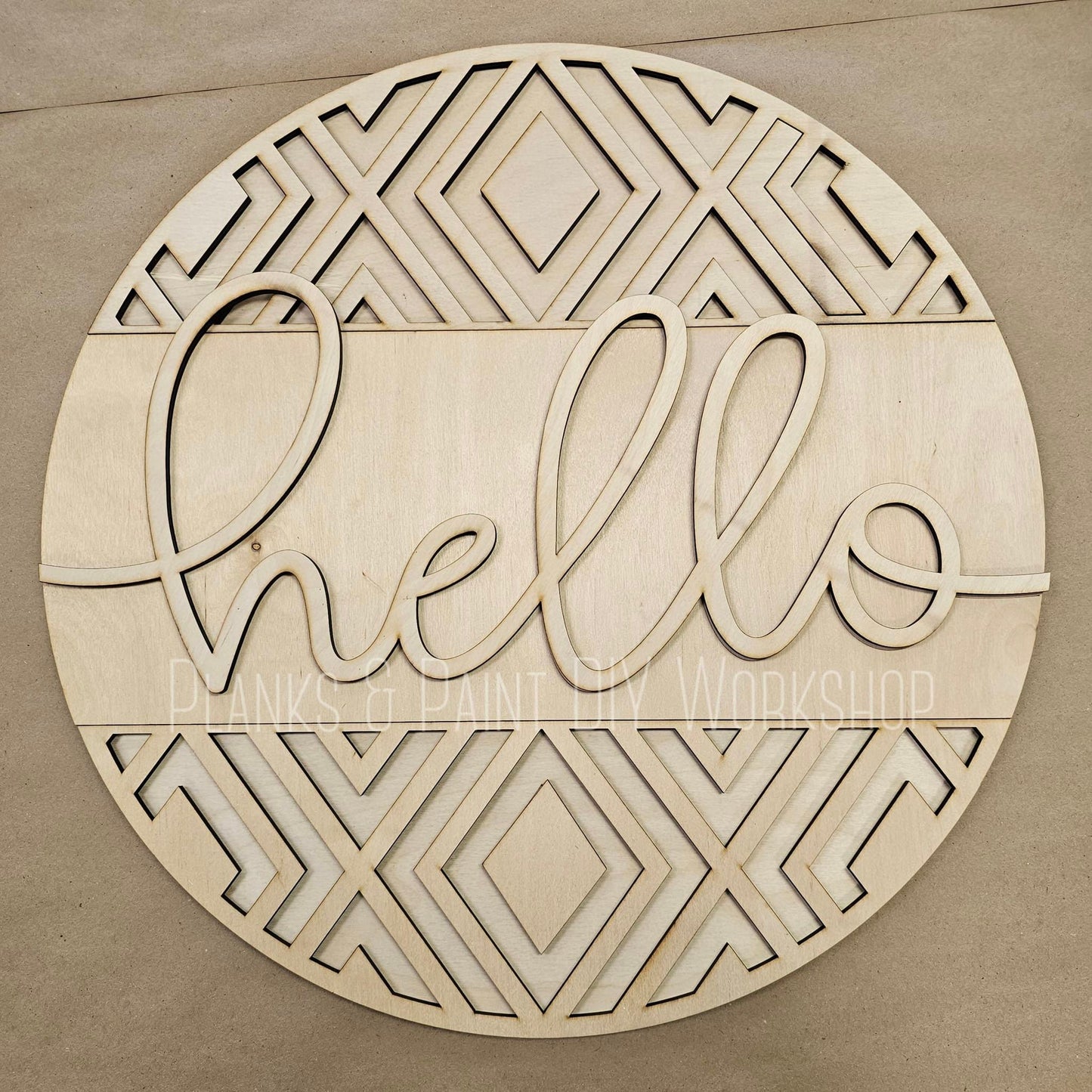 Hello Pattern 3D Door Hanger