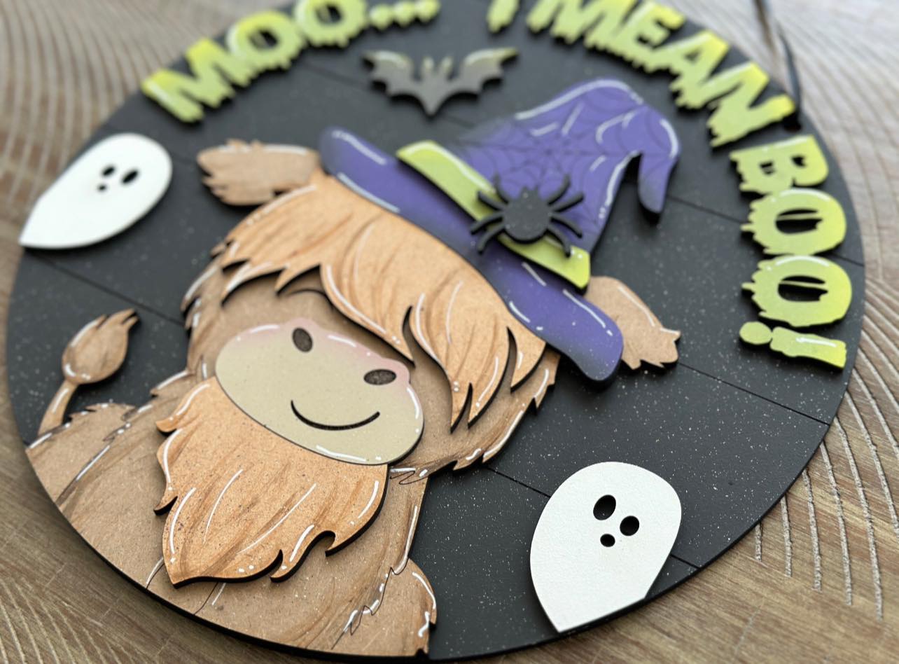 Moo...I Mean Boo! 20" 3D Door Hanger