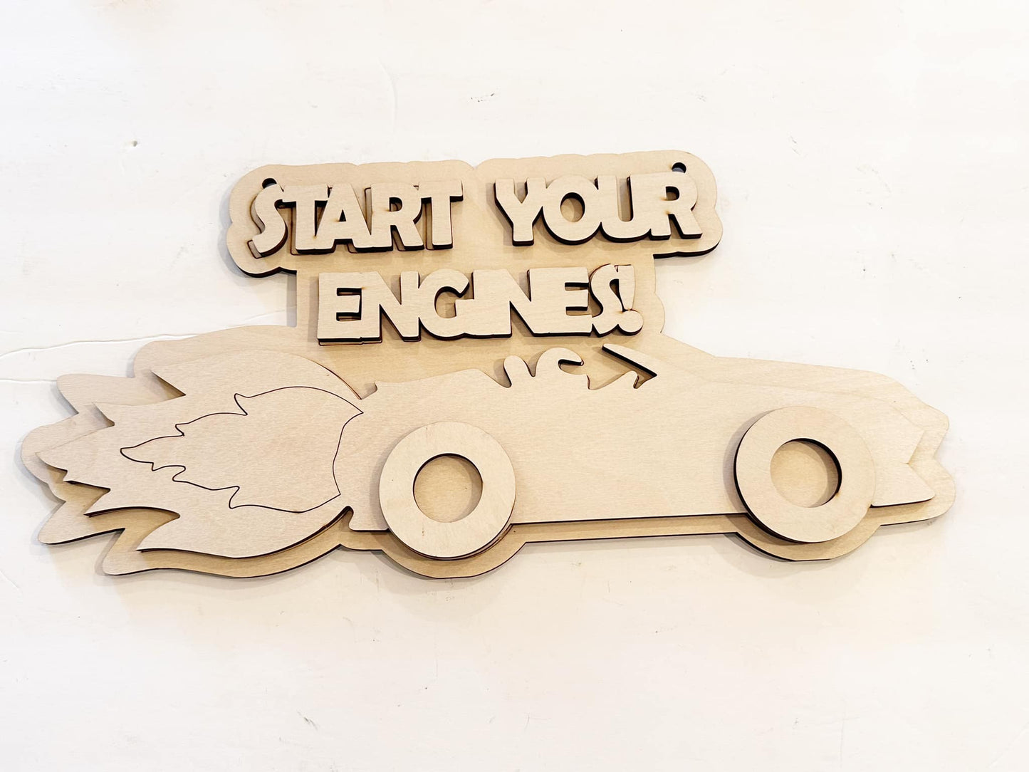 Kids Start Your Engines Door Hanger