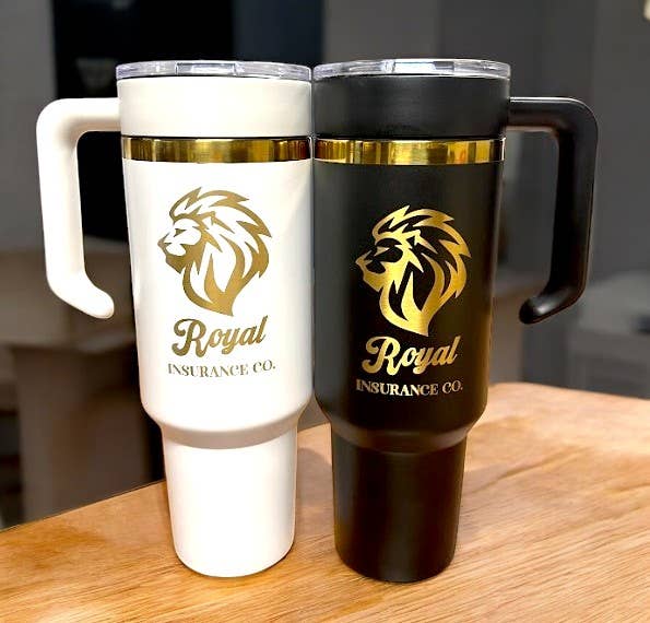 Makerflo 40 oz Gold Electroplated Powder Coated Tumbler: Black / Singles