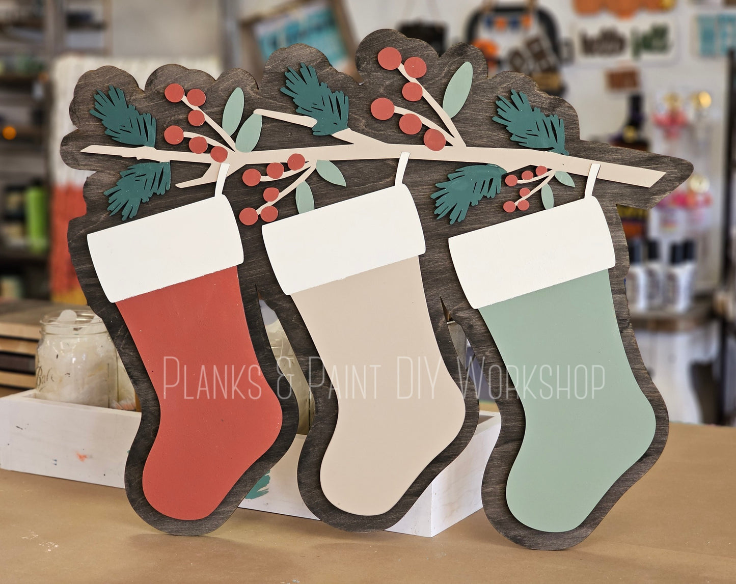 Berry Branch Stocking Wall Decor