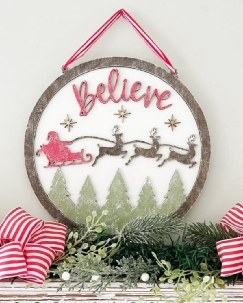 Believe 20in Door Hanger