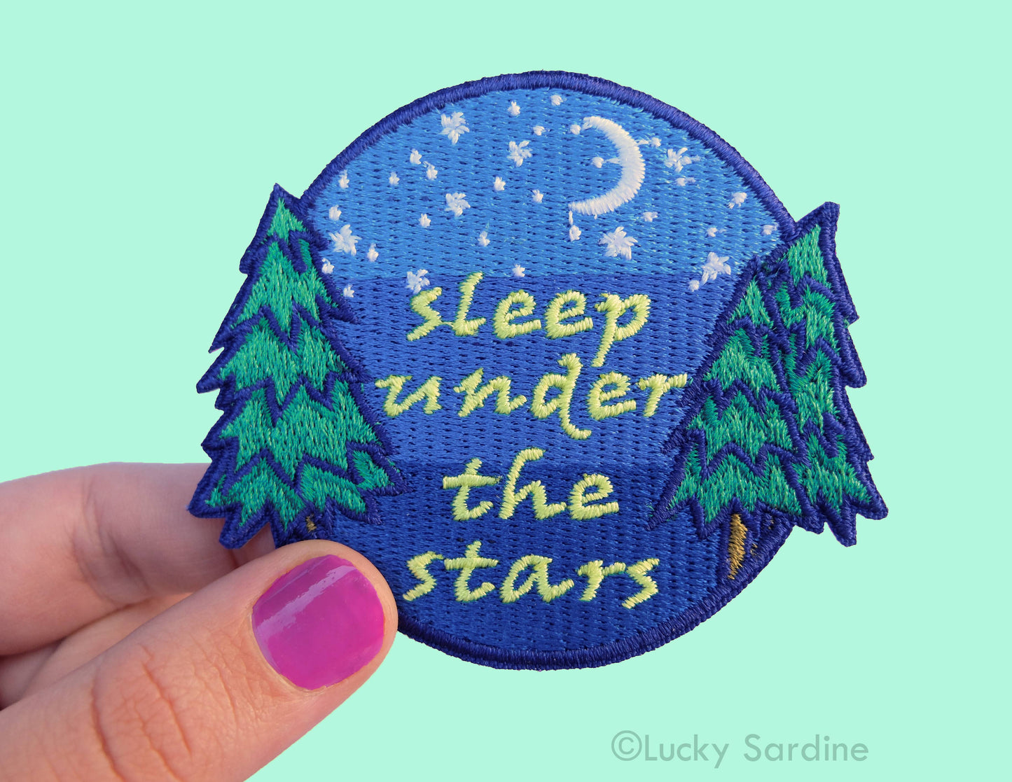 Lucky Sardine - Sleep Under The Stars, Camping Embroidered Patch: No (Loose Patches)