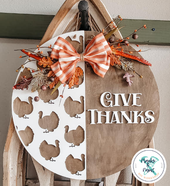 Give Thanks 20in Door Hanger