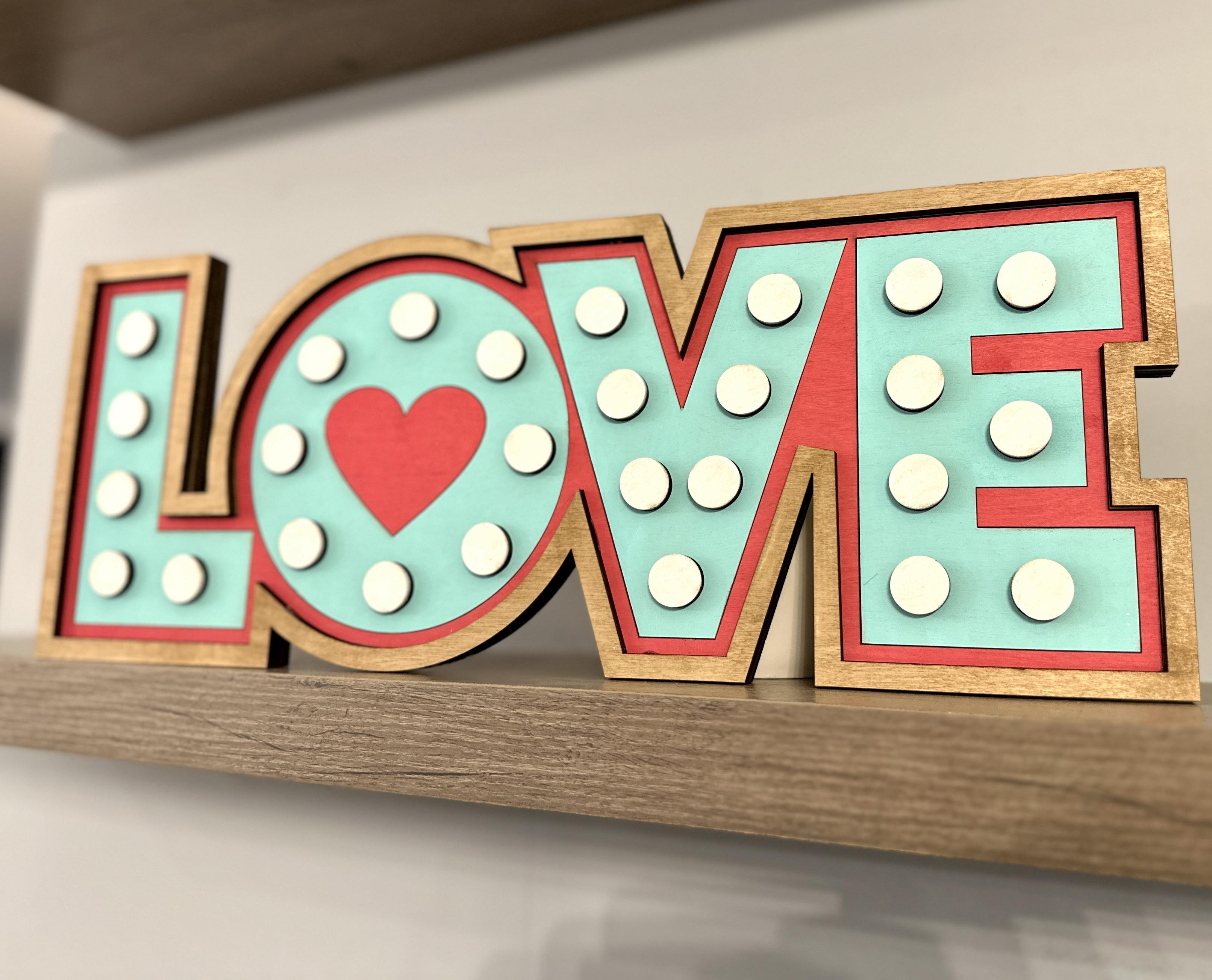 LOVE Faux Marquee 18 inch Shelf Sitter Planks And Paint DIY Workshop love-faux-marquee-18-inch-shelf-sitter-planks-and-paint-diy-workshop