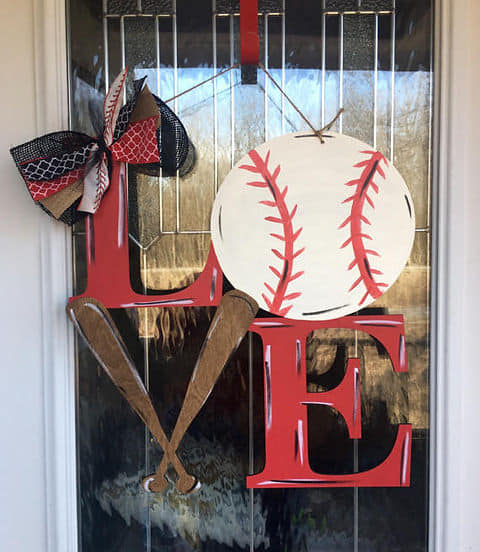 Baseball LOVE 3D Door Hanger