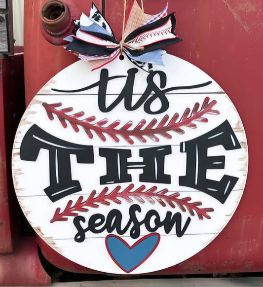 Tis The Season Baseball 3D Door Hanger