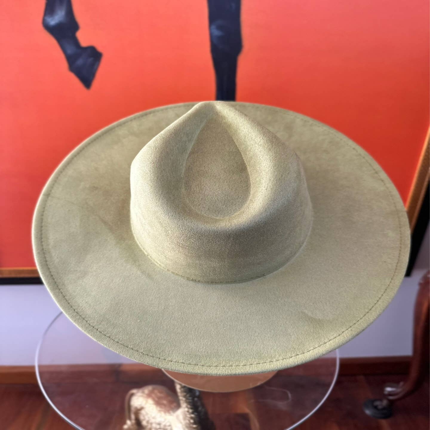 Queens INC - Best seller Fashion Classic Wide Brim Suede Primium Hat: ONE SIZE / PEACH