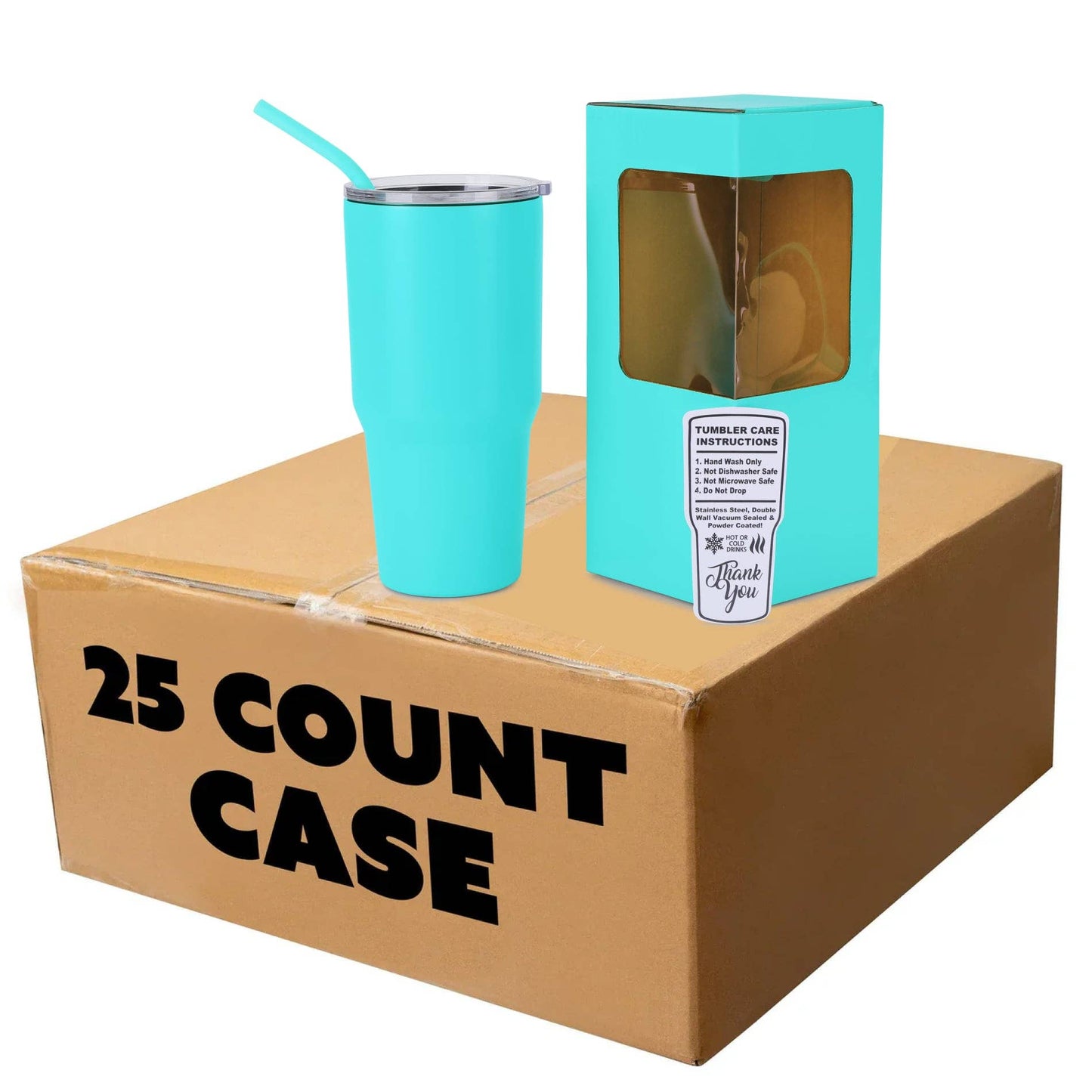 Makerflo 30 oz Powder Coated Tumbler, Handle Sold Separately: White / Singles