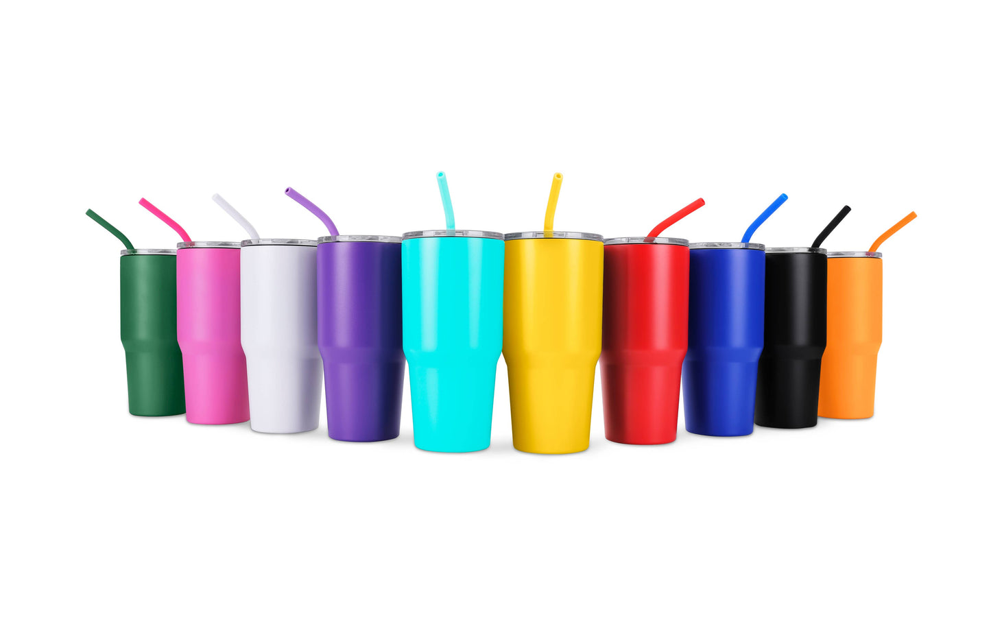 Makerflo 30 oz Powder Coated Tumbler, Handle Sold Separately: White / Singles
