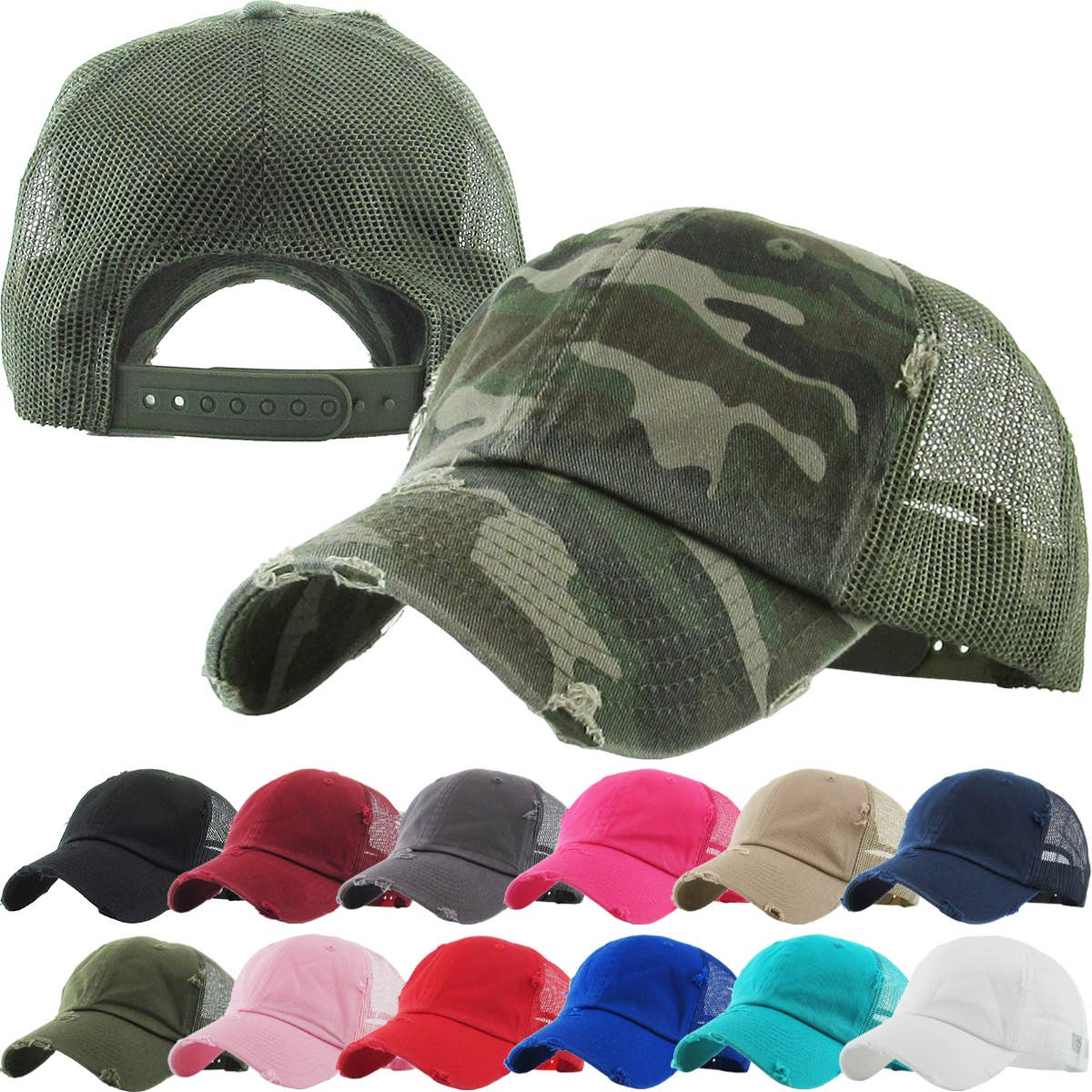 KBETHOS - Vintage Mesh Baseball Cap: Royal