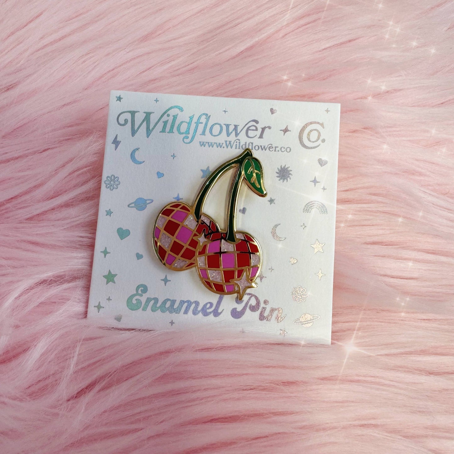 Wildflower + Co. - Disco Cherries Enamel Pin