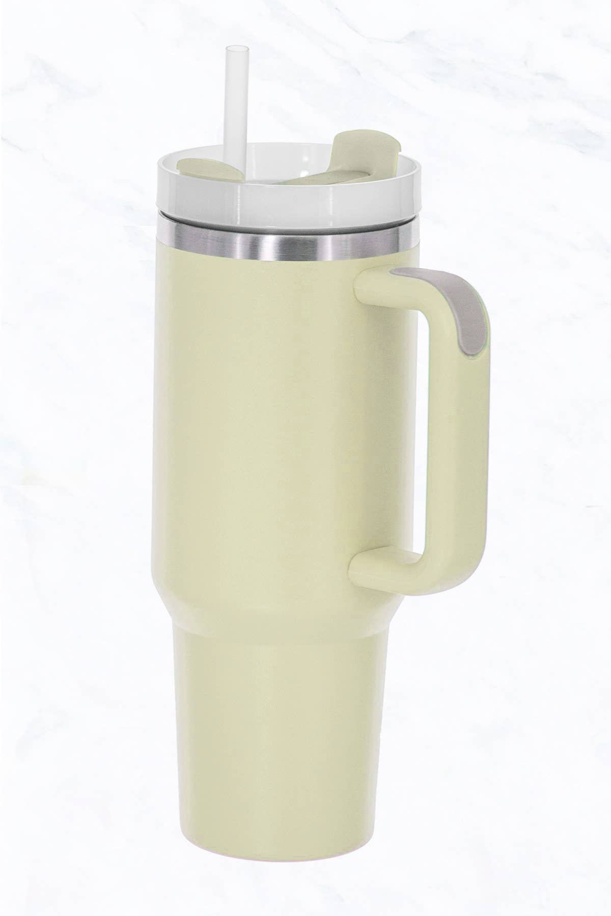 Suzie Q USA - 40 oz, Stainless Steel and Silicon Tumbler: Light Green