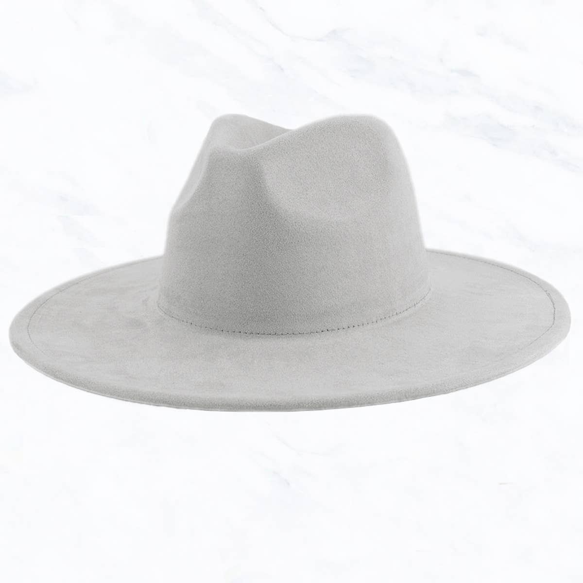 Suzie Q USA - Suede Large Eaves Peach Top Fedora Hat: Pastel Pink