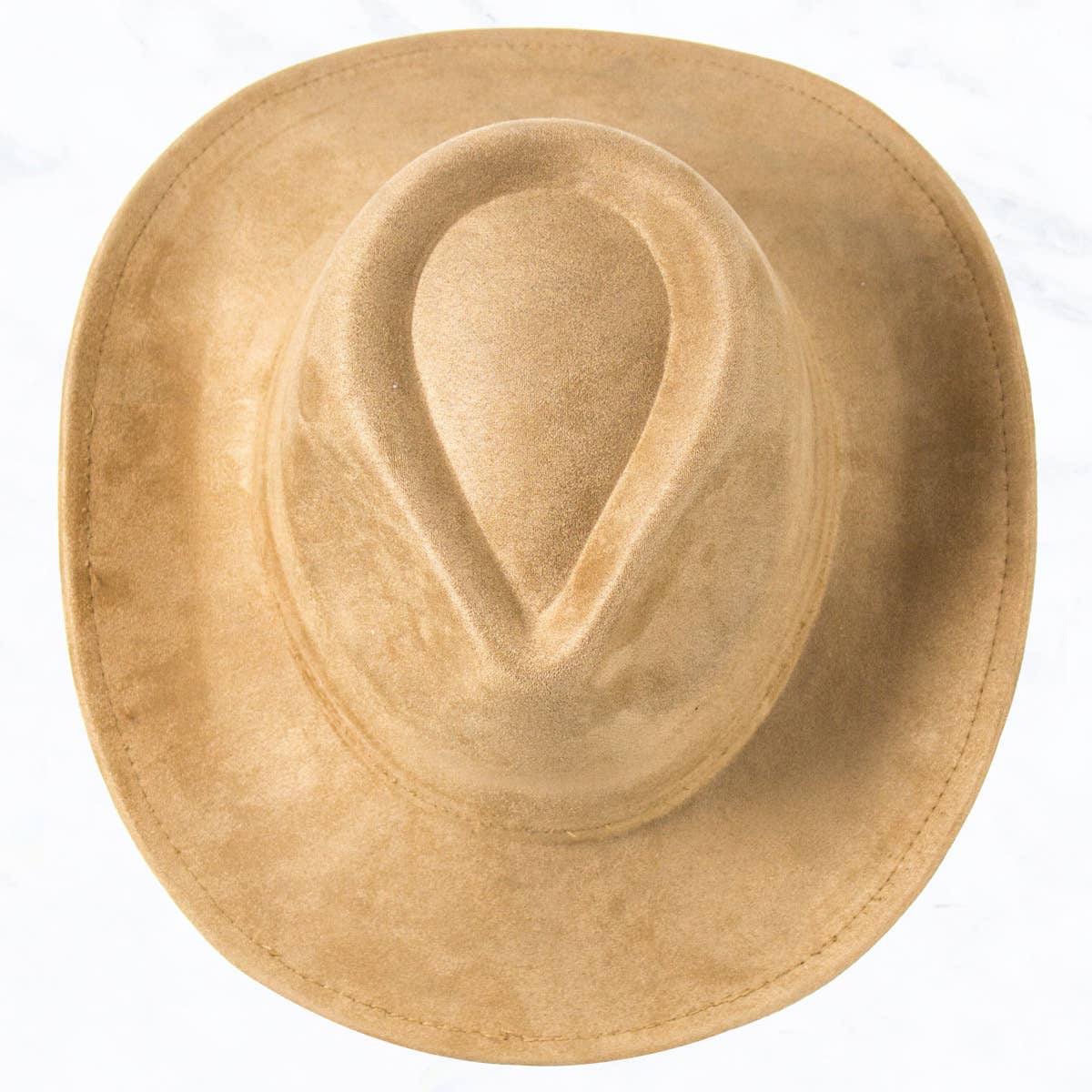 Suzie Q USA - Suede Regular Cowboy Fedora Hat: Off White