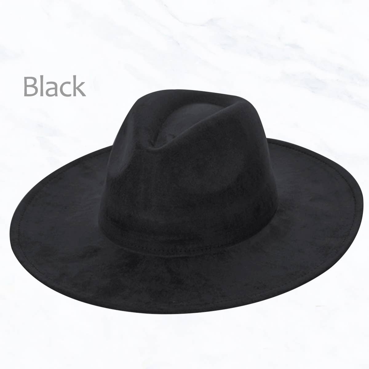 Suzie Q USA - Suede Large Eaves Peach Top Fedora Hat: Pastel Pink