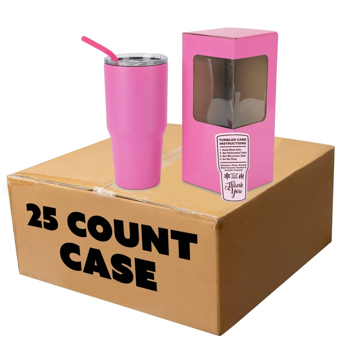 Makerflo 30 oz Powder Coated Tumbler, Handle Sold Separately: White / Singles