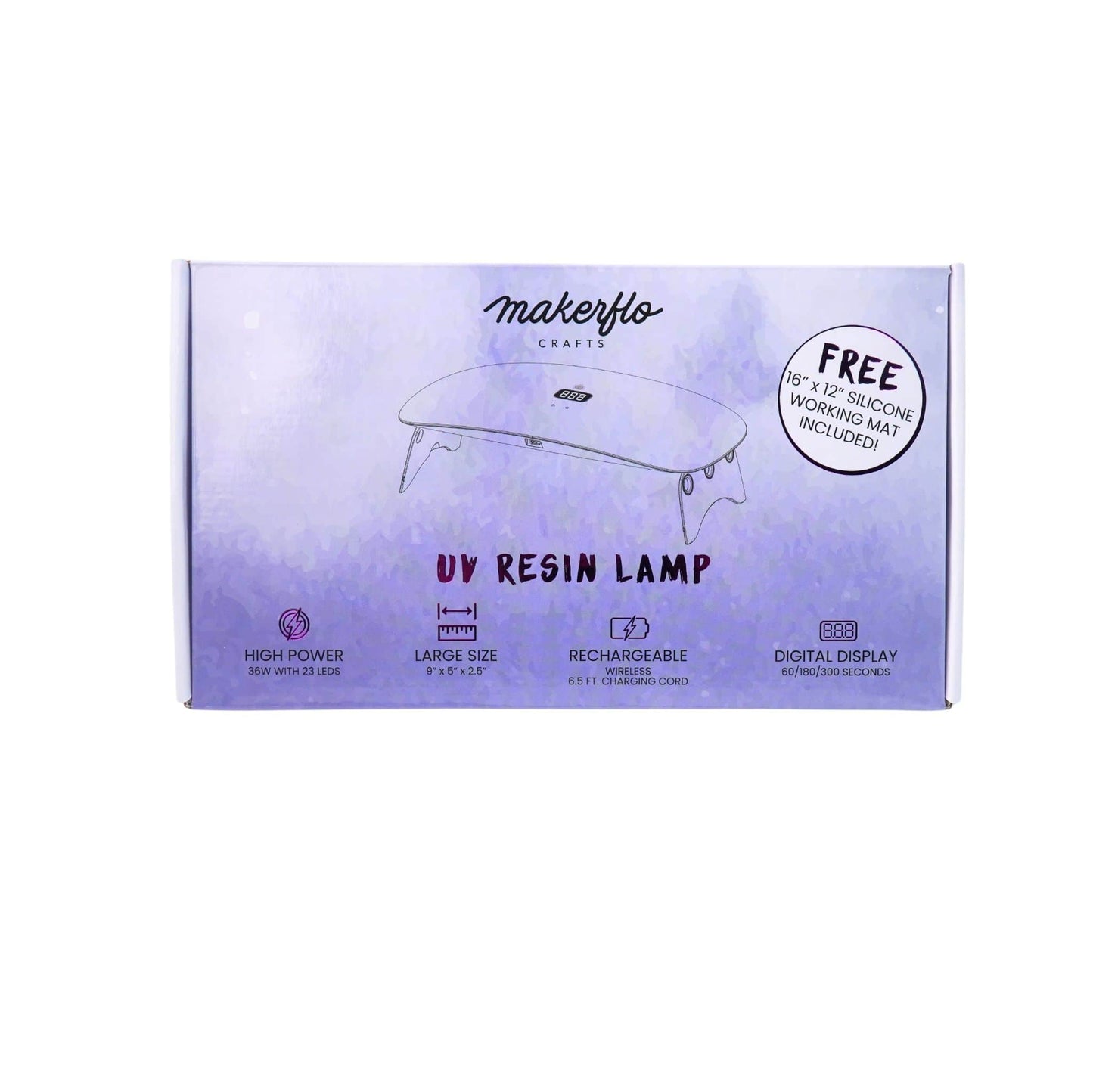 Makerflo 36W UV Resin Lamp– 23 LED Bulbs, USB-C Rechargeable