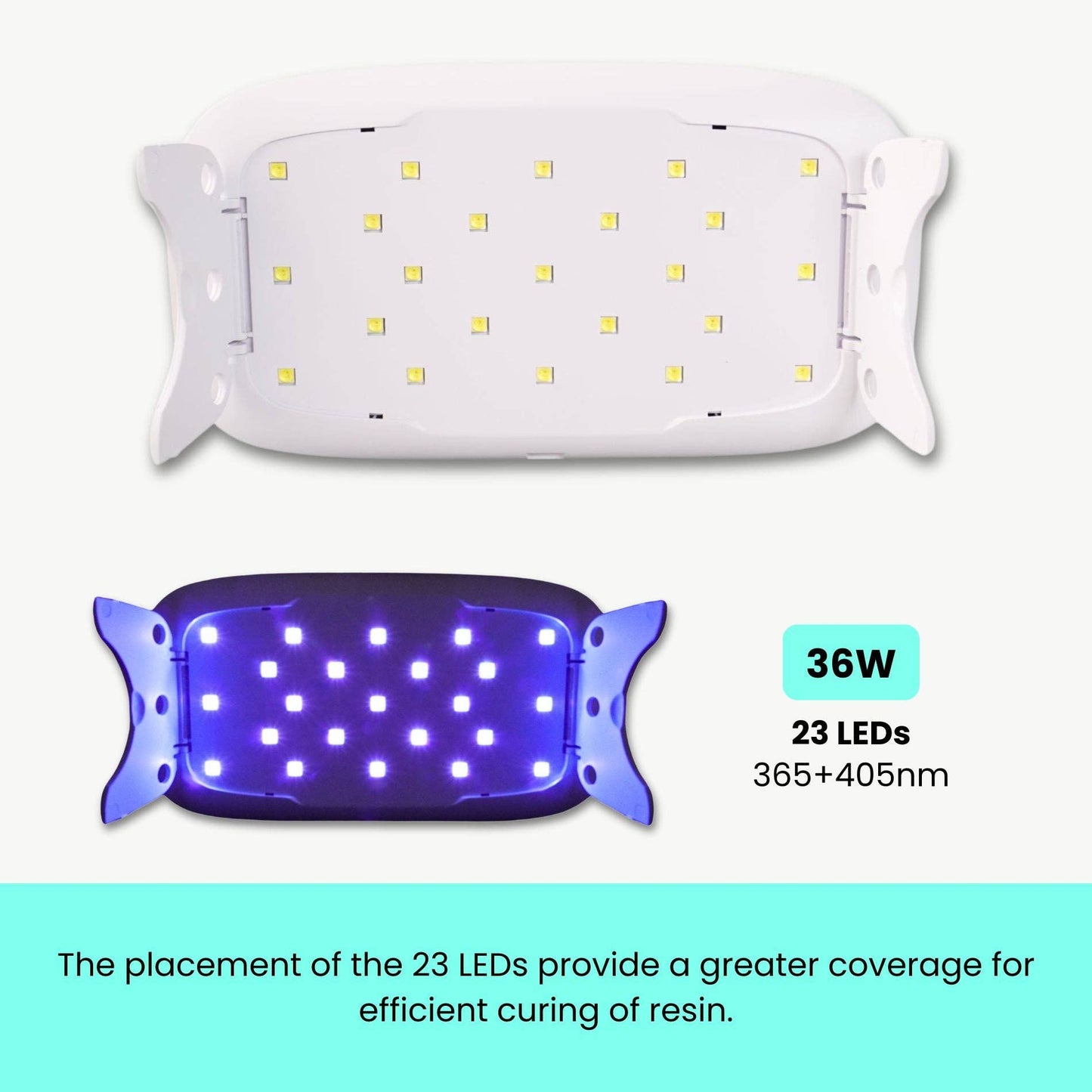 Makerflo 36W UV Resin Lamp– 23 LED Bulbs, USB-C Rechargeable