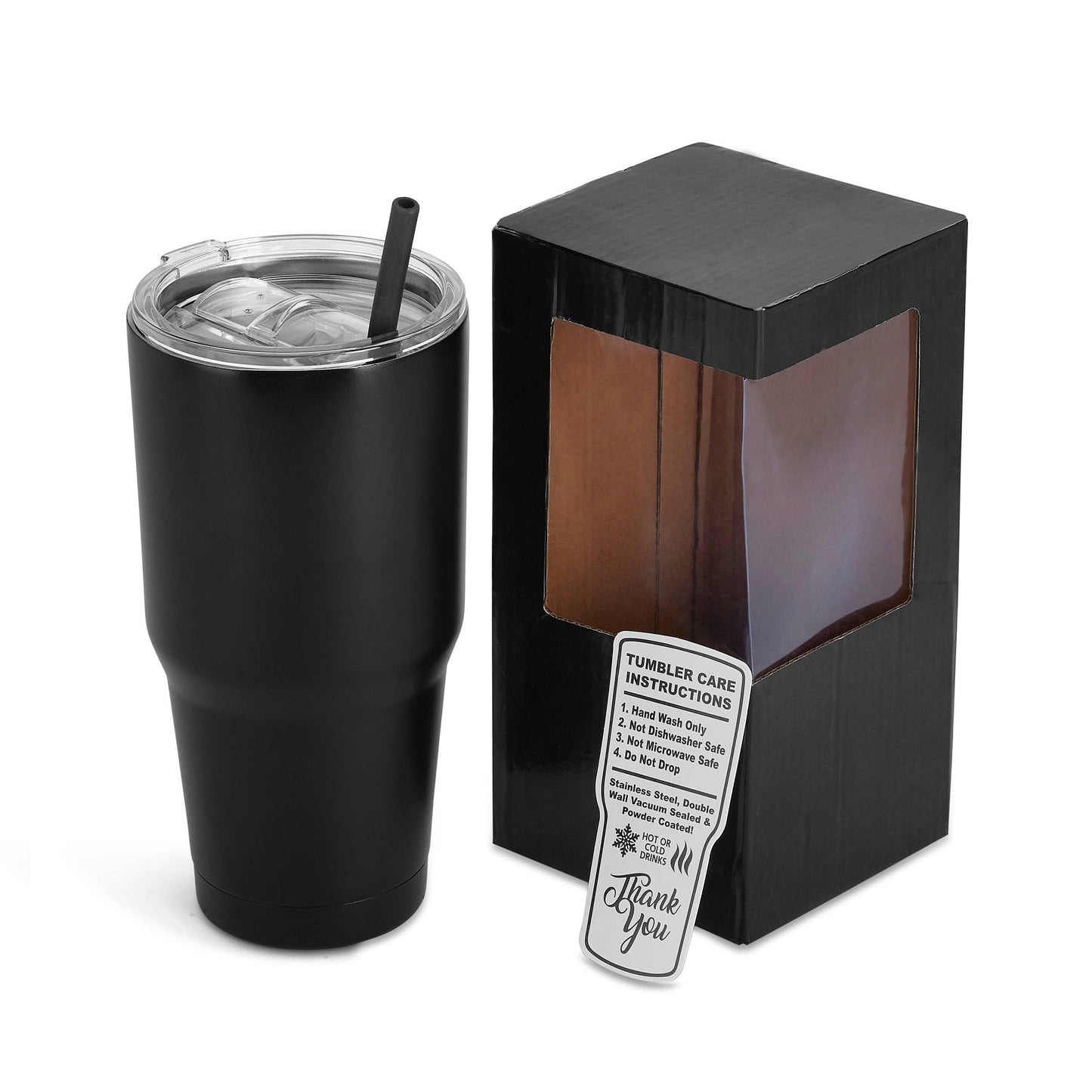 Makerflo 30 oz Powder Coated Tumbler, Handle Sold Separately: White / Singles
