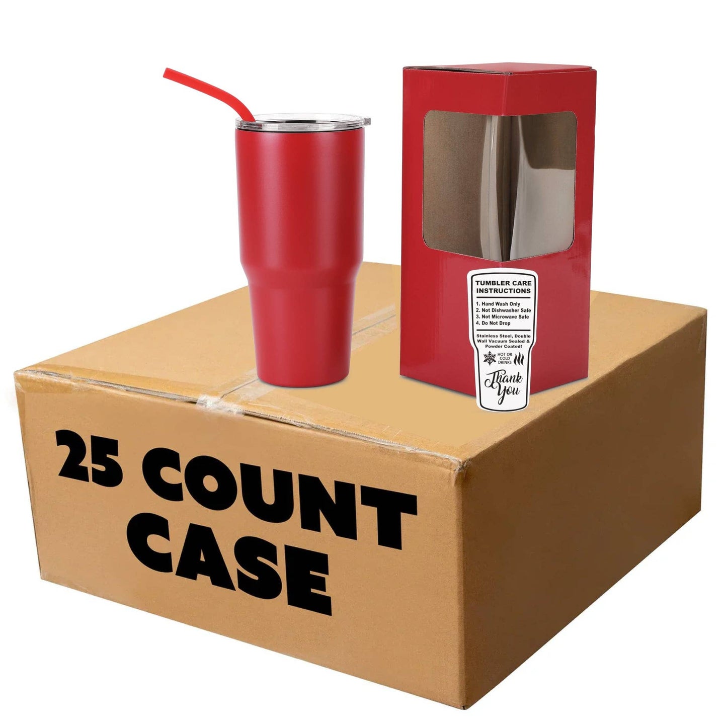 Makerflo 30 oz Powder Coated Tumbler, Handle Sold Separately: White / Singles