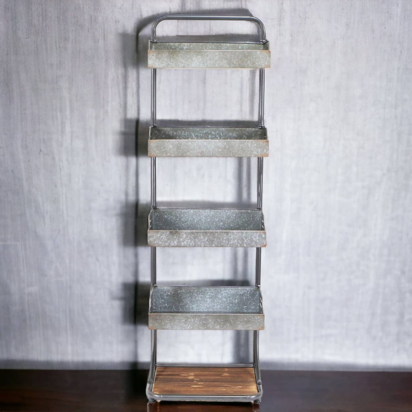 Cheungs Home Decor - Moxie 5 Tier Metal & Wood Folding Shelf