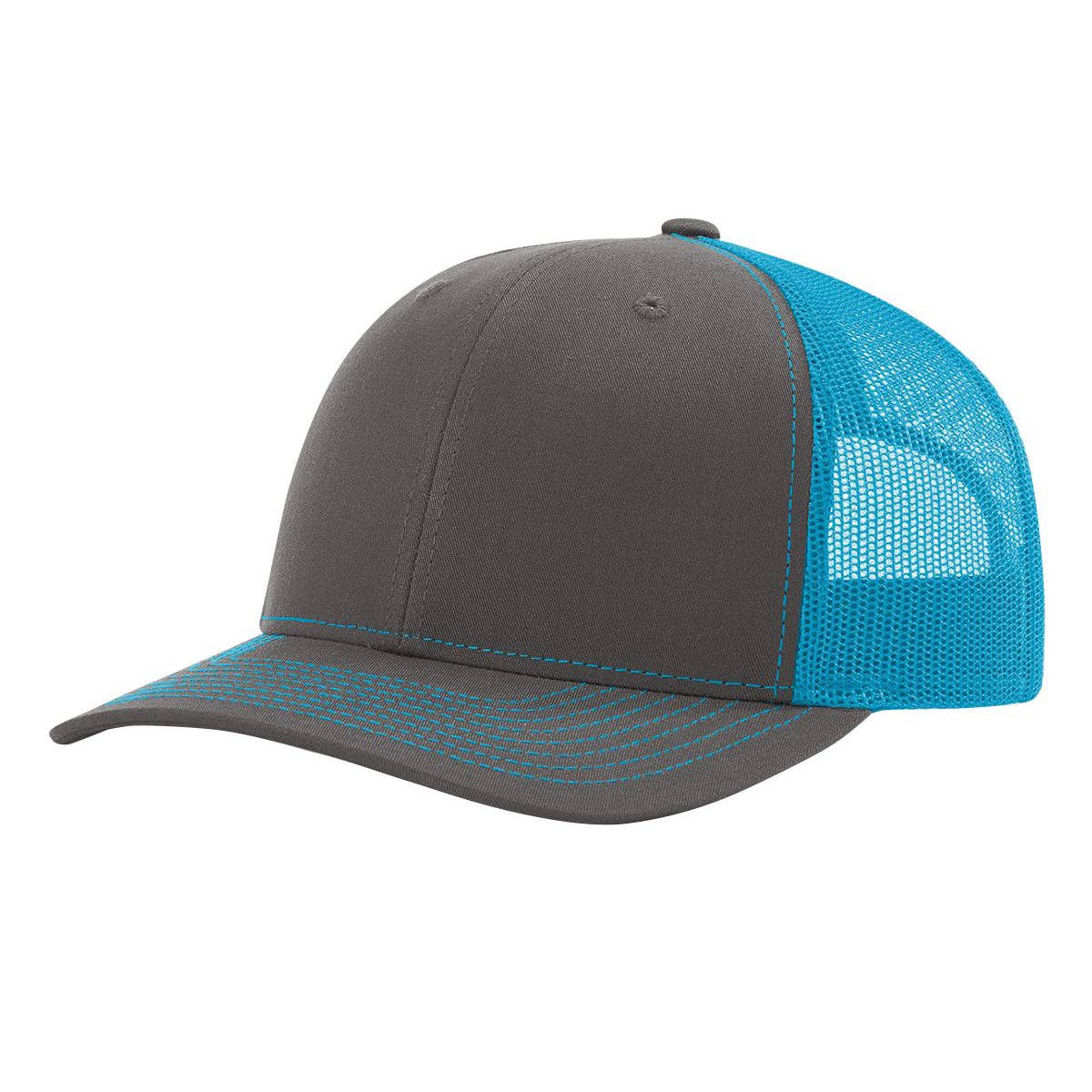 The Park Wholesale - Richardson 112 Classic Premium Trucker Hat, Snapback Cap: Columbia Blue/Black