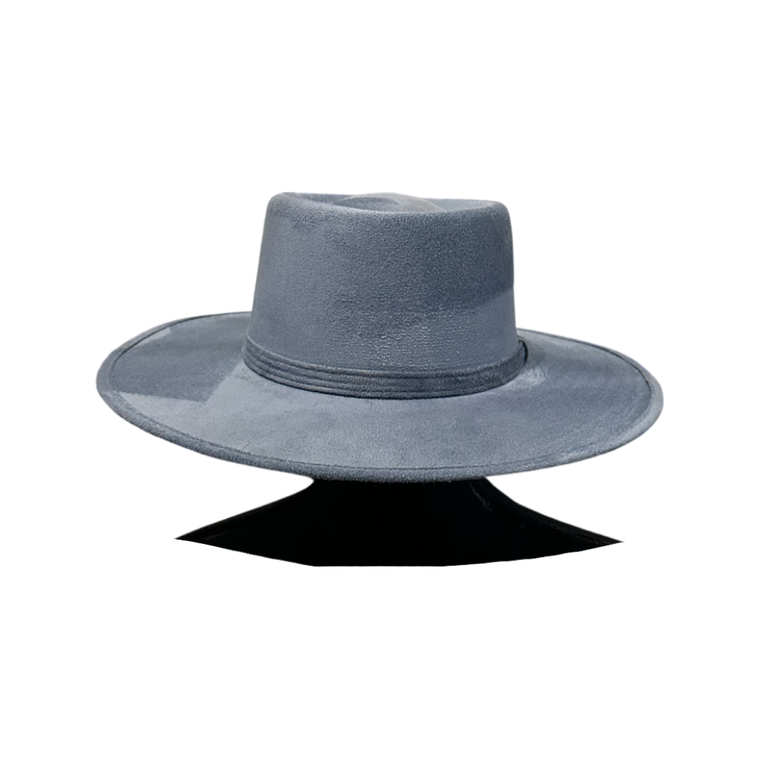 Nati Natash - Crown Vegan Suede Flat Brim-W: Medium / Jean Blue