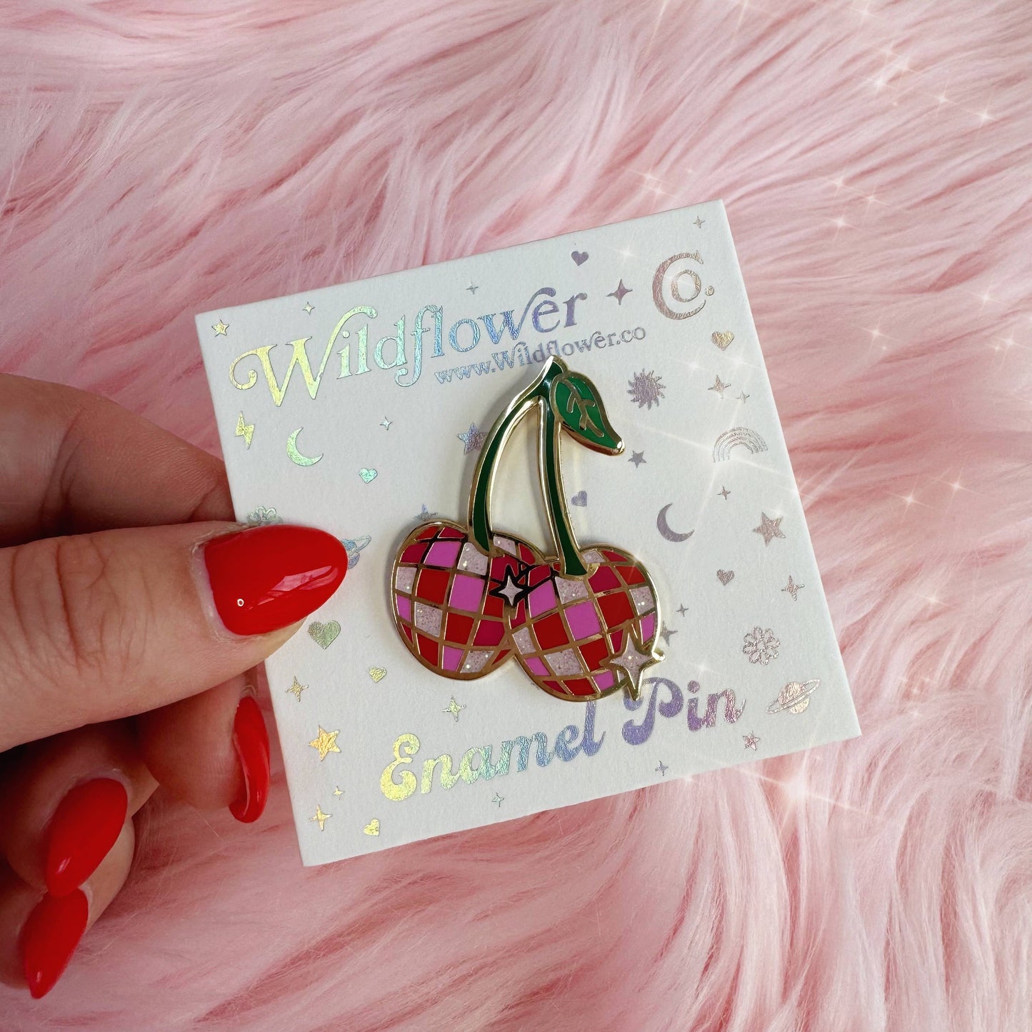 Wildflower + Co. - Disco Cherries Enamel Pin