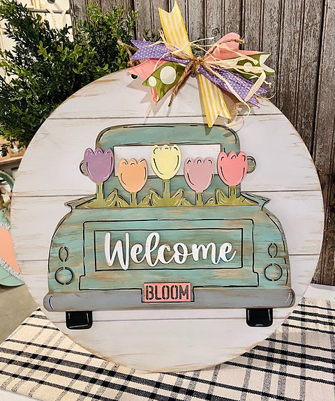 Welcome Truck Bloom 3D Door Hanger