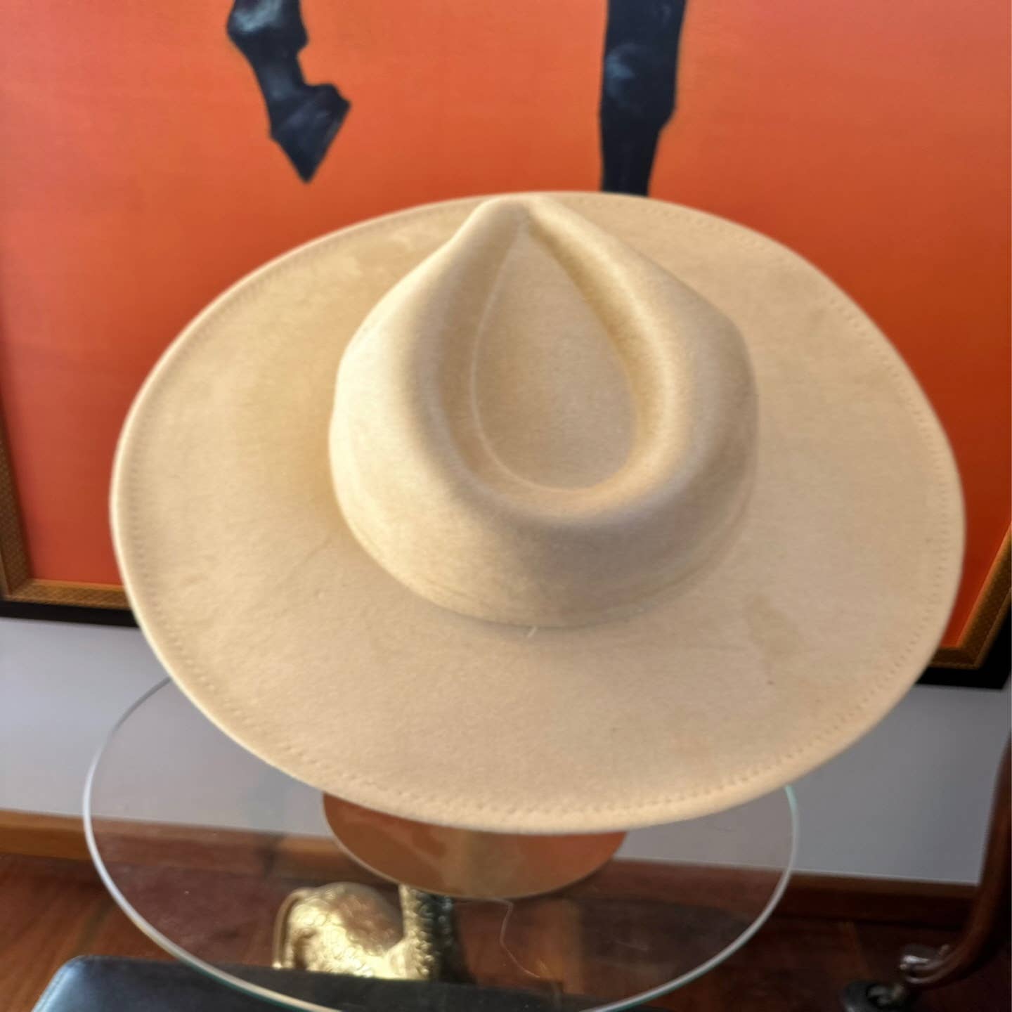 Queens INC - Best seller Fashion Classic Wide Brim Suede Primium Hat: ONE SIZE / PEACH