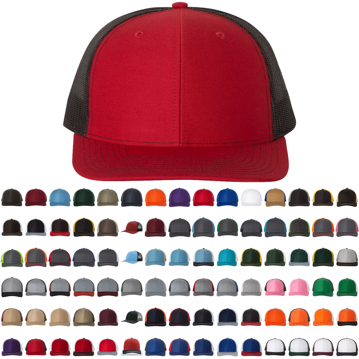 The Park Wholesale - Richardson 112 Classic Premium Trucker Hat, Snapback Cap: Columbia Blue/Black