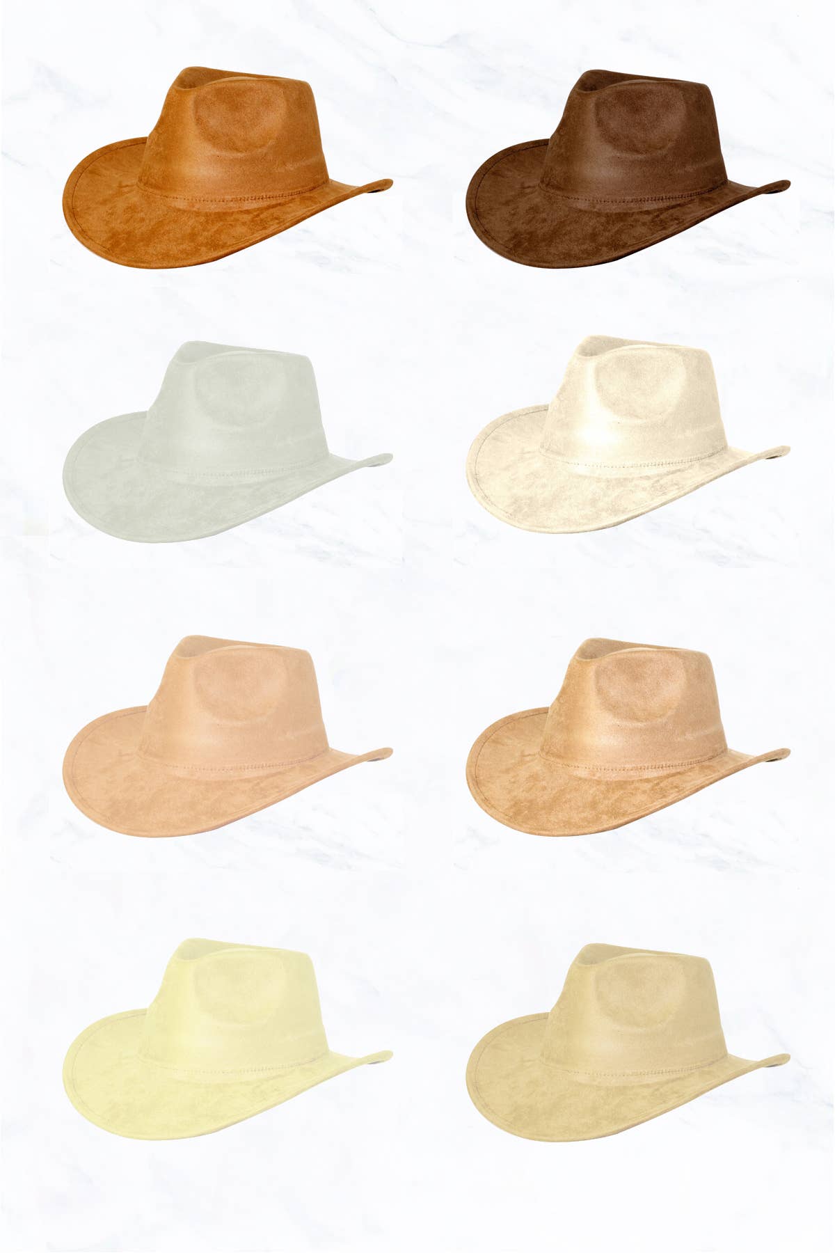 Suzie Q USA - Suede Regular Cowboy Fedora Hat: Beige